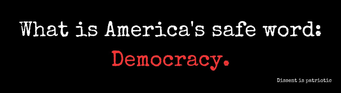 What is America's safe word? Democracy. image 0