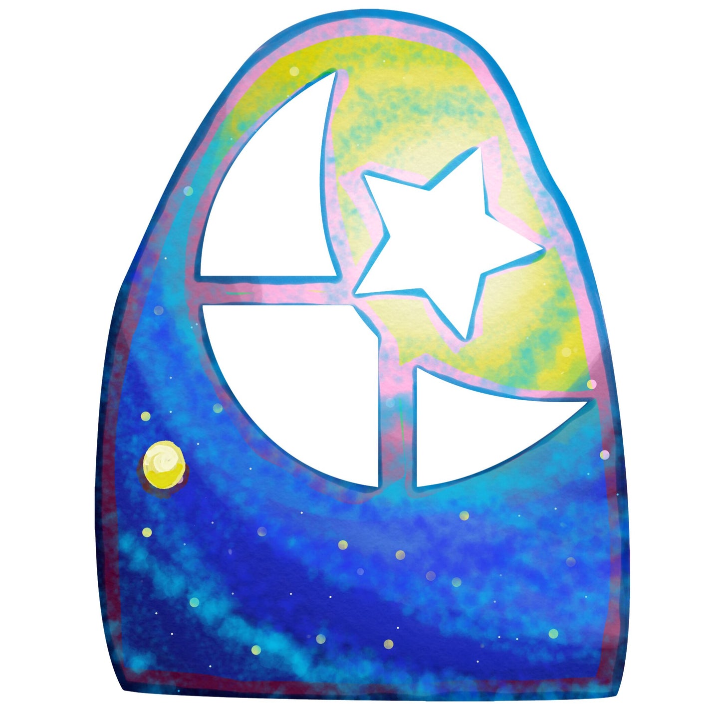 Faerie Door - Moon - Sticker image