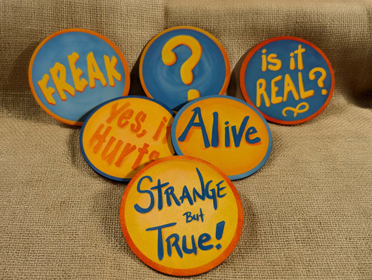 SECRET ITEM #1 - Sideshow Banner Callout bullet coaster set