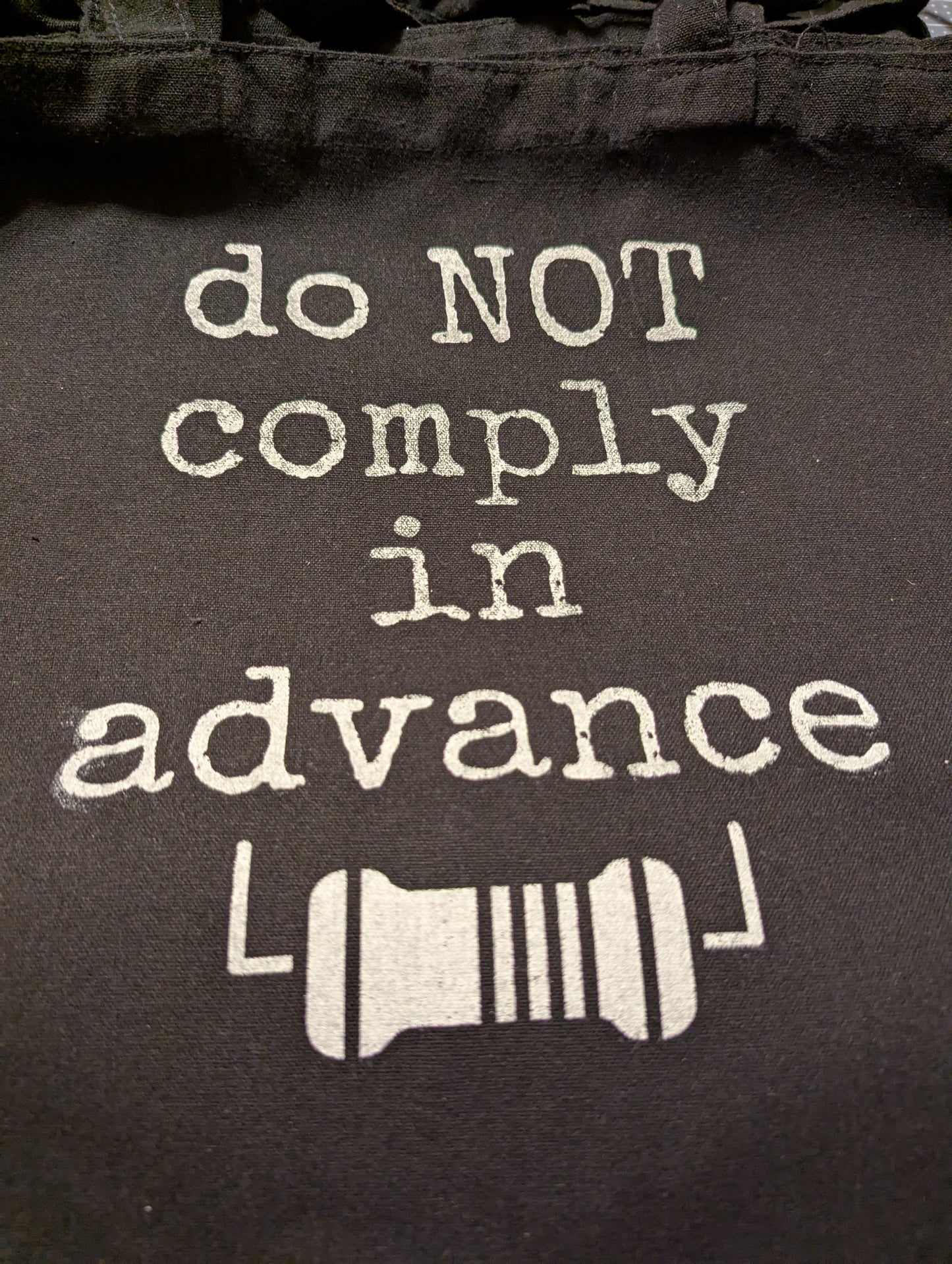 Resistor Tote Bag – “Do Not Comply in Advance”
