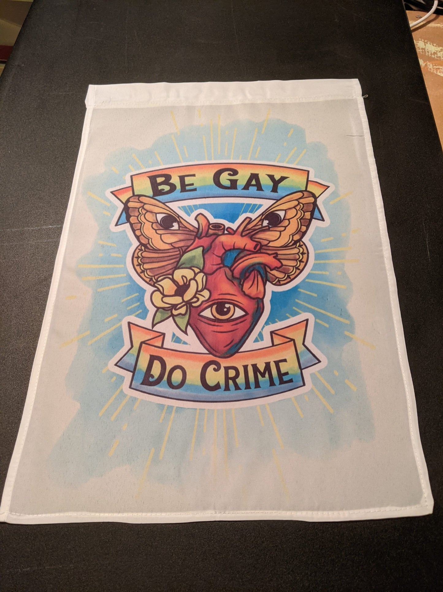 Be Gay, Do Crime Garden Flag image 0
